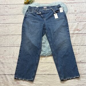 NWT Good American Good 90’s Mid Rise Baggy 32” Inseam Jeans Indigo Sz 15